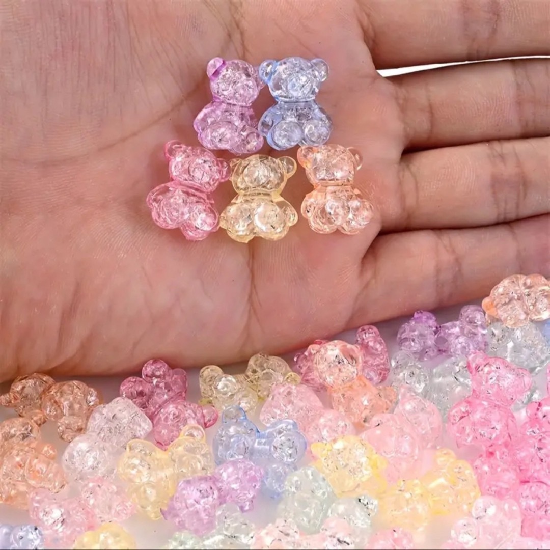 くま デコパーツ 資材 ハンドメイド アクセサリー プラパーツ ビーズ ハンドメイドの素材/材料(各種パーツ)の商品写真