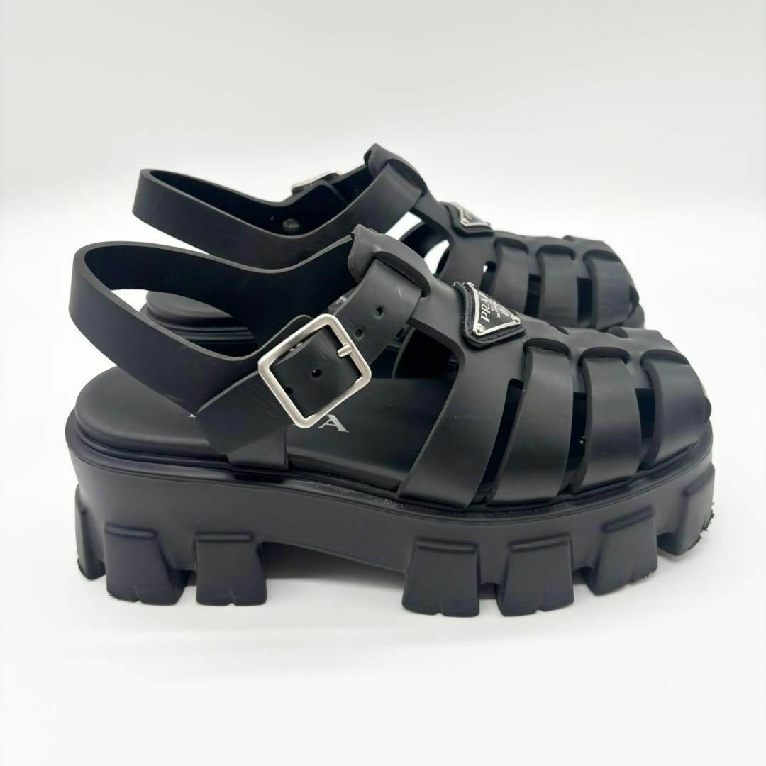 PRADA（プラダ）サンダル 黒 サイズ:UK5(23.5cm位) メンズ