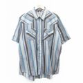 XL★古着 ELY 半袖 ウエスタン シャツ メンズ 90年代 90s 大きいサイズ グレー他 ストライプ 25jun16 中古 トップス