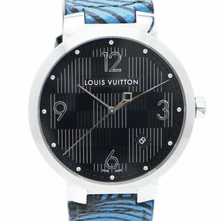 ルイヴィトン(LOUIS VUITTON)の★SALE【5wwf0058】ルイヴィトン タンブール Q1D07 黒文字盤【中古】腕時計 メンズ(腕時計(アナログ))