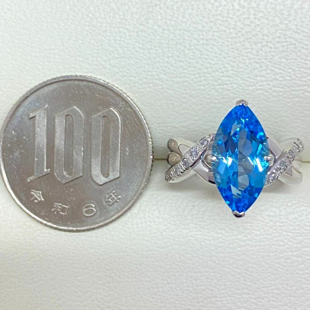 Pt900 天然 ブルートパーズリング サイズ10.3号 11月誕生石の