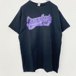 古着 used　GILDAN ギルダン　半袖プリントTシャツ　クルーネック　MLB　ダイヤモンドバックス　黒　ブラック　Lサイズ(Tシャツ/カットソー(半袖/袖なし))