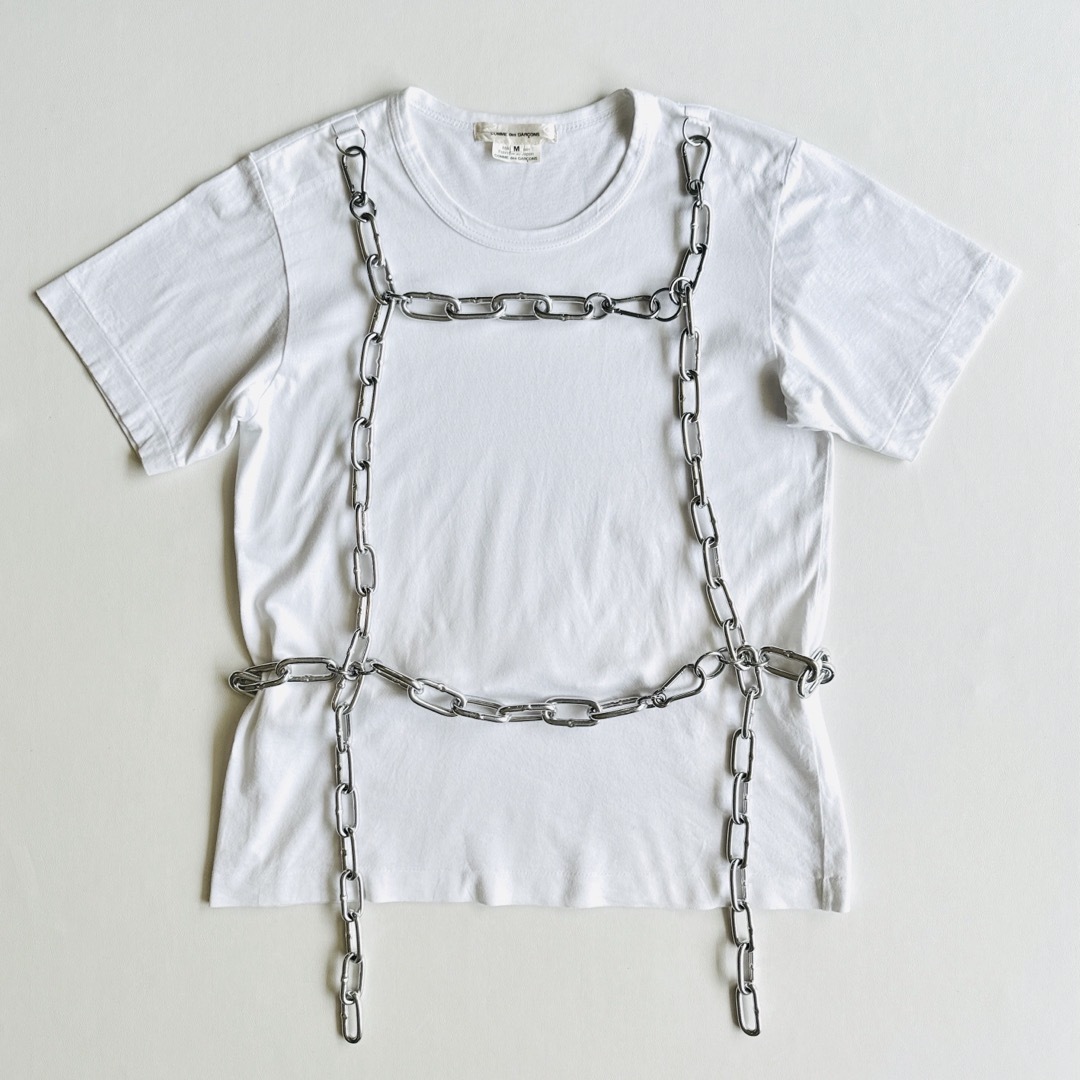 コムデギャルソン チェーン装半袖Tシャツ 白 COMME des GARCONS - 《美品》 19ss コムデギャルソン チェーン