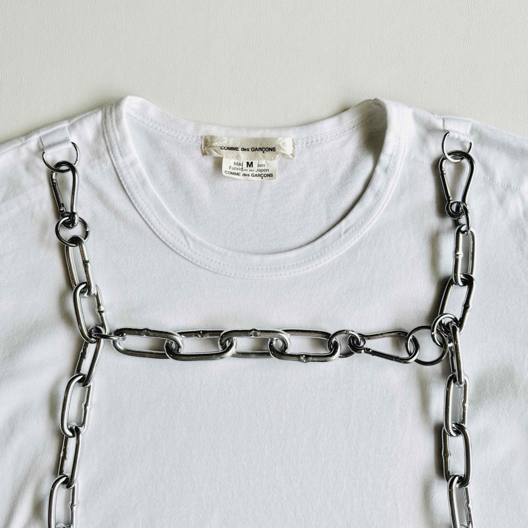 コムデギャルソン チェーン装半袖Tシャツ 白 COMME des GARCONS - 《美品》 19ss コムデギャルソン チェーン