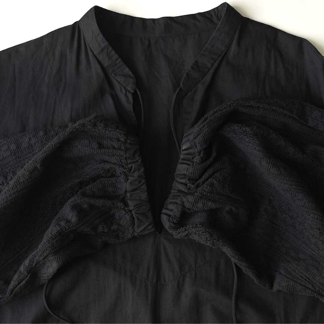 JOURNAL STANDARD(ジャーナルスタンダード)のジャーナルスタンダード　レースドッキング　切替ワンピース　黒　ロングワンピース レディースのワンピース(ロングワンピース/マキシワンピース)の商品写真