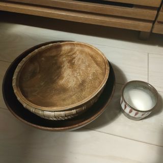 ボール（無印良品アカシアの木）&ざる&木の皿&和のコップの4点セット✨️最終価格