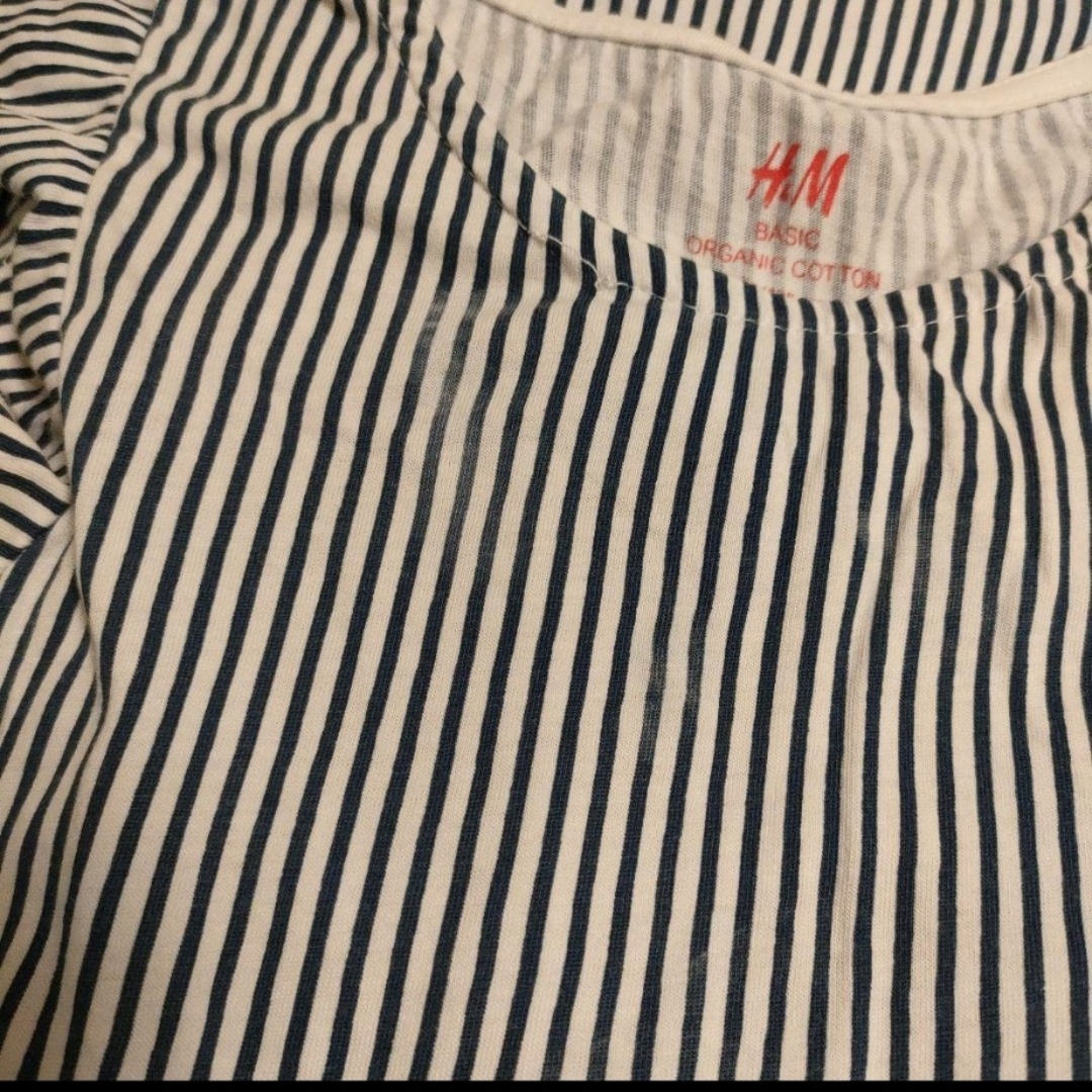 H&M(エイチアンドエム)のH&M（エイチアンドエム）ストライプワンピース　オーガニックコットン キッズ/ベビー/マタニティのキッズ服女の子用(90cm~)(ワンピース)の商品写真