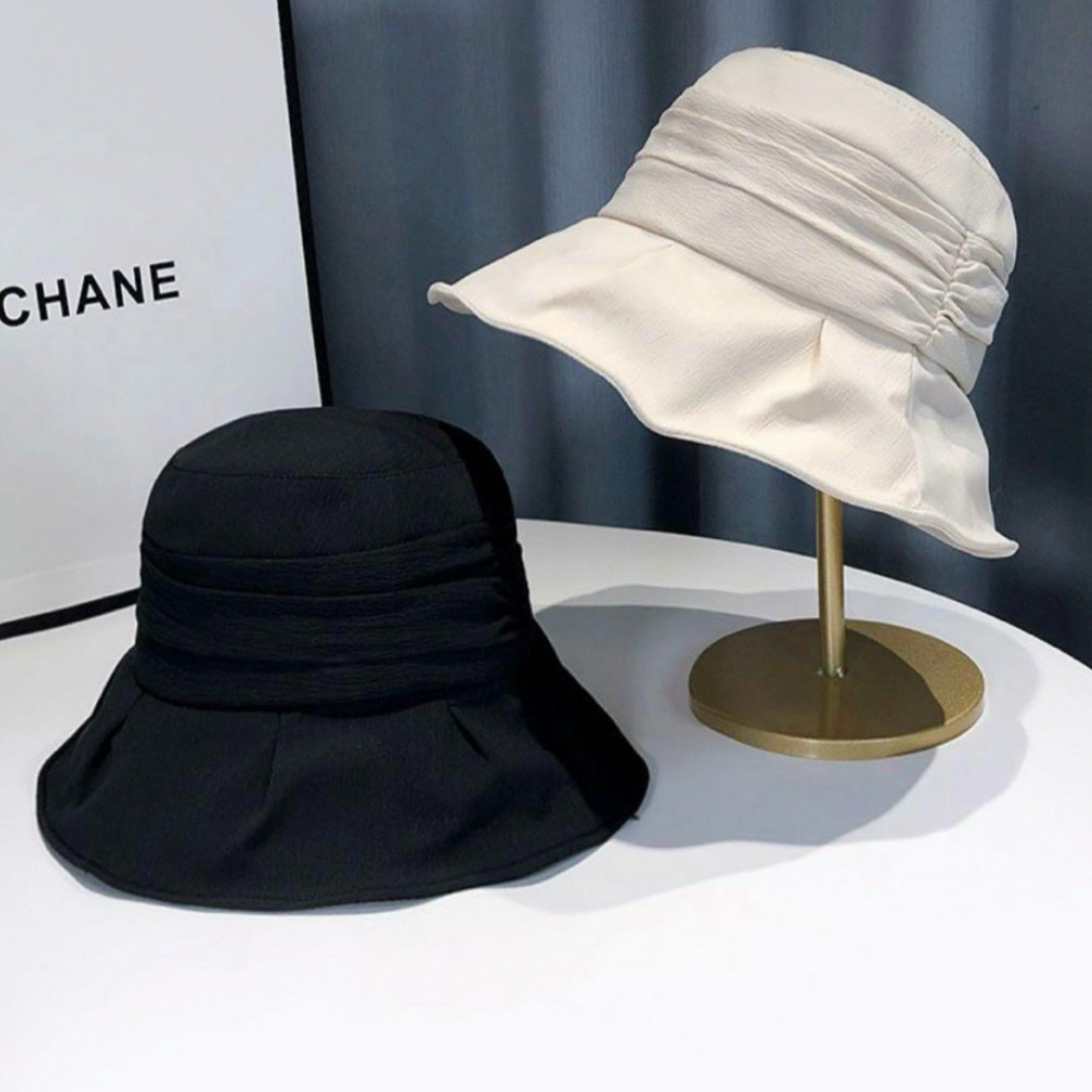 上品 ベージュ レディース バケットハット 春夏 UV対策 チューリップハット レディースの帽子(ハット)の商品写真