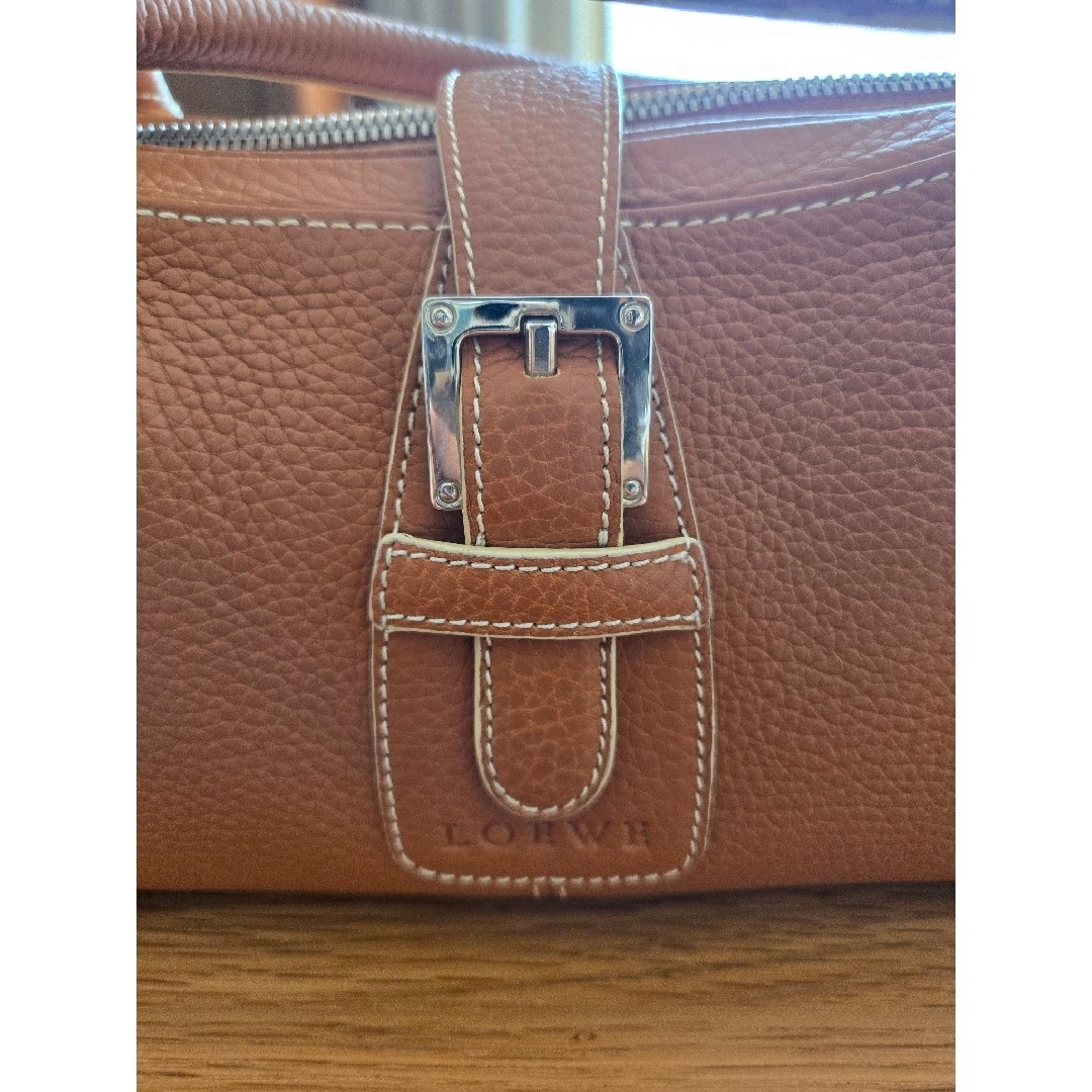 LOEWE 極 美品 希少品 ロエベ センダ ロゴ 型押し レザー 本革