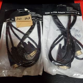 1.8m VGA 変換セット！DVI to VGA + HDMI to VGA (映像用ケーブル)