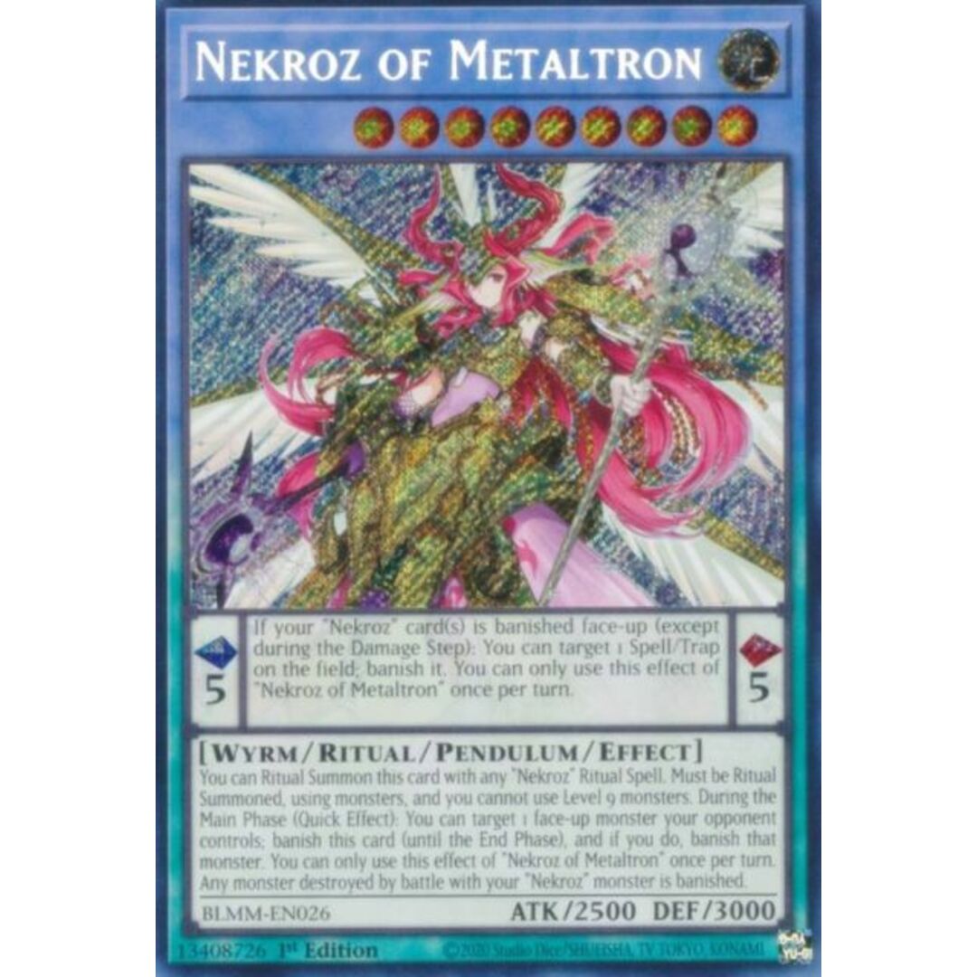 遊戯王 BLMM-EN026 メタトロンの影霊衣 Nekroz of Metaltron (英語版 1st Edition シークレットレア) Battles of Legend:Monster Mayhem エンタメ/ホビーのトレーディングカード(シングルカード)の商品写真