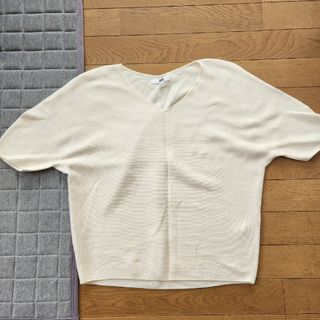 ホワイト Vネック 半袖 トップス S(Tシャツ(半袖/袖なし))
