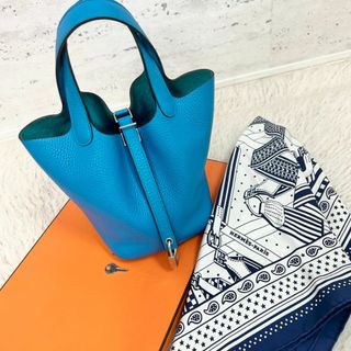 HERMES - 美品★HERMES★ピコタンロックPM★ブルーザンジバル★A刻印★バッグ