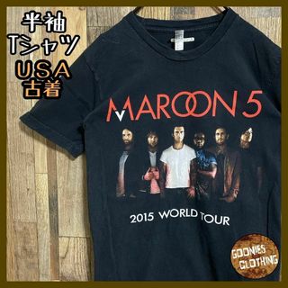 マルーン5 ロック バンド ツアー Tシャツ 半袖 ブラック S USA製 古着(Tシャツ/カットソー(半袖/袖なし))