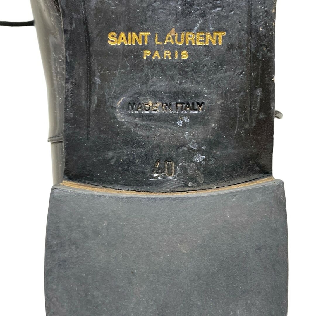 SAINT LAURENT PARIS(サンローランパリ) シューズ 40 レディース - 黒 レースアップ/アウトソール張替済 レザー レディースの靴/シューズ(その他)の商品写真
