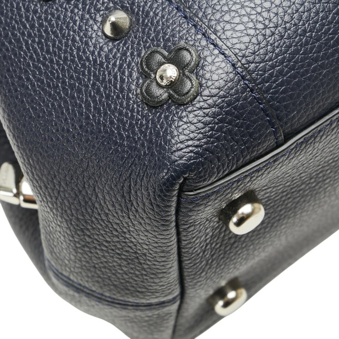 コーチ フラワースタッズ レザー ハンドバッグ COACH - コーチ フラワー 花 スタッズ ハンドバッグ トート