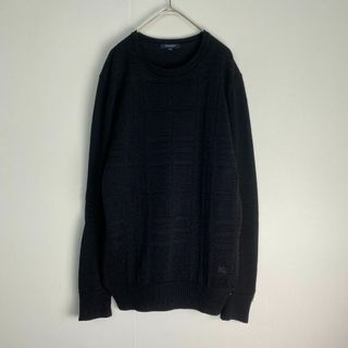 バーバリー(BURBERRY)のバーバリーロンドン　ニット　黒 チェック柄 ホース刺しゅう Burberry (ニット/セーター)