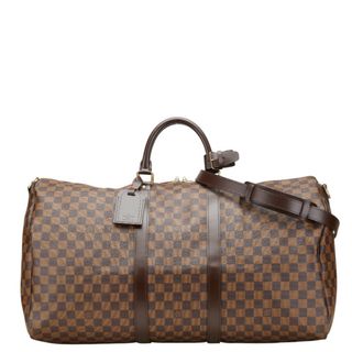 ルイヴィトン(LOUIS VUITTON)の美品 ルイ ヴィトン ダミエ キーポル バンドリエール55 ボストンバッグ ショルダーバッグ 2WAY N41414 PVC レディース LOUIS VUITTON 【222-16756】(ボストンバッグ)