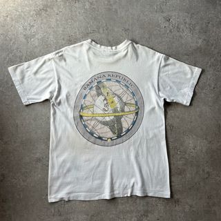 90s バナナリパブリック ポケtシャツ USA製 ホワイト S バックプリント