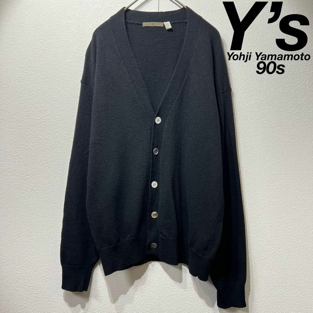 Yohji Yamamoto 1990年代100%ウール カーディガン M ちぐはぐ 黒