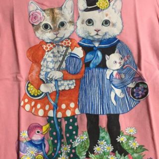 新品タグ付き◆ヒグチユウコ Tシャツ 猫◆ロックユアベイビーmmts イラスト