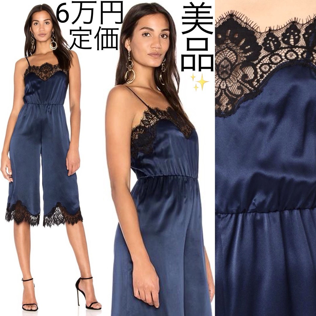 高品質の人気 Alice+Olivia シルクサテン×パネル 新品同様alice+olivia - サロペット・オーバーオール・オールインワン