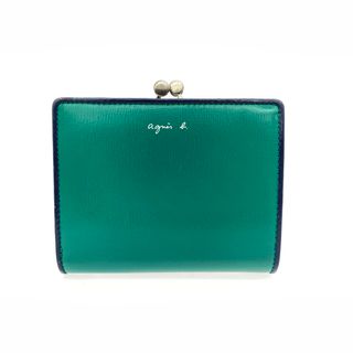 アニエスベー(agnes b.)の良好 agnes b. アニエスベー 二つ折り がま口コインケース 財布   グリーン レザー レディース 　240001148421(その他)