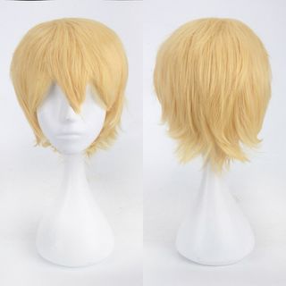 ◇【プリンスゴールド】コスプレ ウィッグ ショートボブ  アニメ 金髪(ショートストレート)