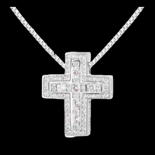 【N002】ネックレス　メンズ　ゴールド　シルバー　クロス　おしゃれ　アクセサリ(ネックレス)