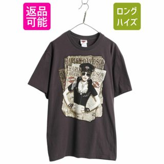 USA製 ハーレー ダビットソン 両面 プリント Tシャツ メンズ XL オフィシャル ヘビーウェイト バイク イラスト グラフィック 大きいサイズ(Tシャツ/カットソー(半袖/袖なし))
