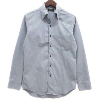 メンズビギ(MEN'S BIGI)のメンズビギ シアサッカー ストレッチ スキッパー シャツ 長袖 ストライプ 2(シャツ)