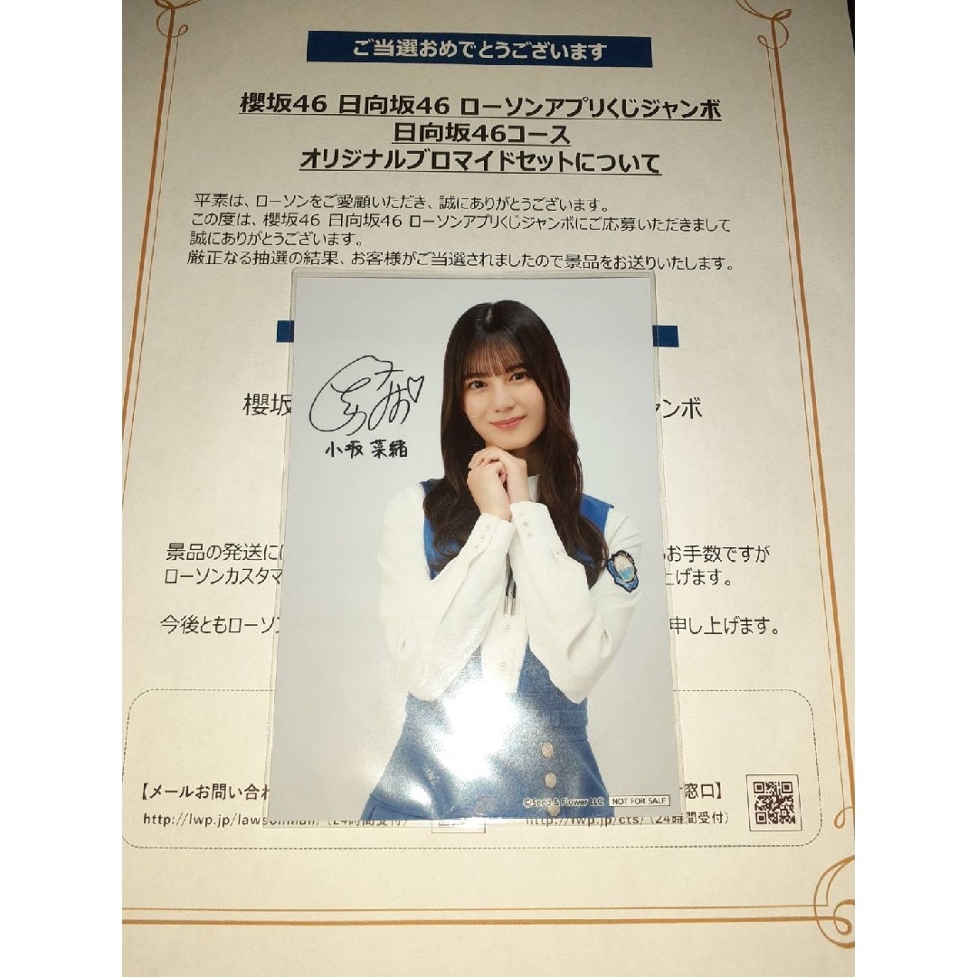 小坂菜緒 日向坂46 生写真 ブロマイド ローソン アプリくじ 当選品 エンタメ/ホビーのタレントグッズ(アイドルグッズ)の商品写真