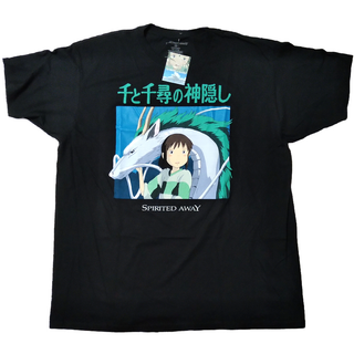 千と千尋の神隠し　Tシャツ　XXL　黒　アニメT　ムービーT　ジブリ　公式 +