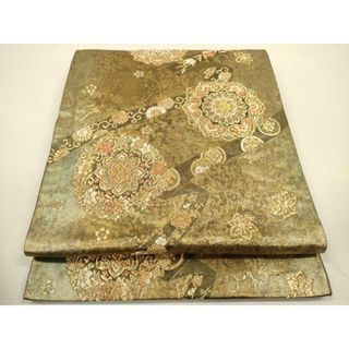 平和屋着物▼六通柄袋帯　唐織　絡幻箔　瑞宝　金銀糸　引箔　正絹　逸品　CAAS2932ak(帯)