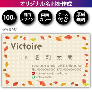 名刺作成 名刺印刷 100枚 両面 フルカラー 紙ケース付 No.0147(カード/レター/ラッピング)