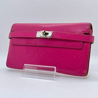 エルメス(HERMES)のエルメス HERMES 三つ折り財布 ケリーウォレット ピンク シェーブル 鑑定(財布)