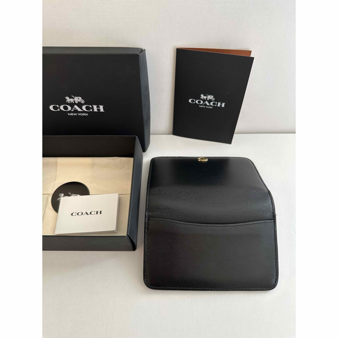 COACH(コーチ)の美品　COACH コンパクト　カードコインケース　ブラック レディースのファッション小物(コインケース)の商品写真