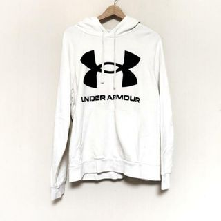 アンダーアーマー(UNDER ARMOUR)のUNDER ARMOUR(アンダーアーマー) パーカー サイズLG175/96A メンズ - 白 長袖(パーカー)