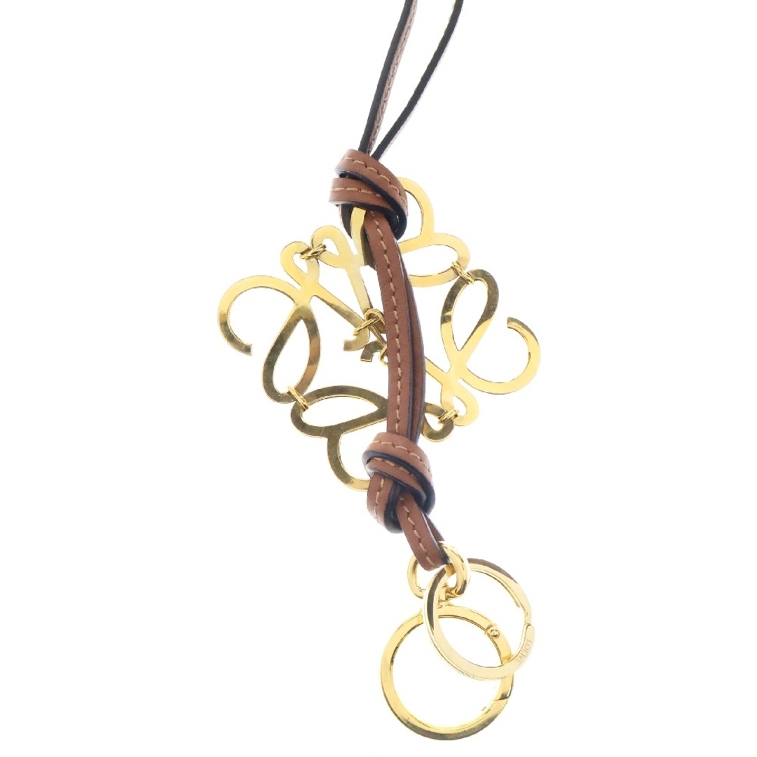LOEWE - LOEWE ロエベ アナグラム キーチャーム ブラウン レザー
