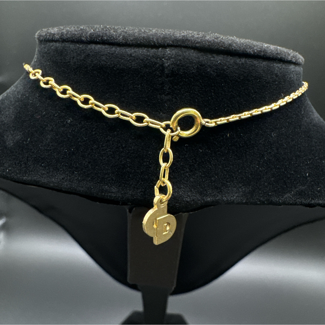 Christian Dior(クリスチャンディオール)のディオール ネックレス 黒×金  美品 レディースのアクセサリー(ネックレス)の商品写真