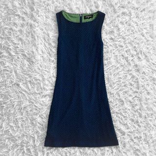 MARY QUANT ノースリーブ ワンピース M 紺 緑 上品 春 夏