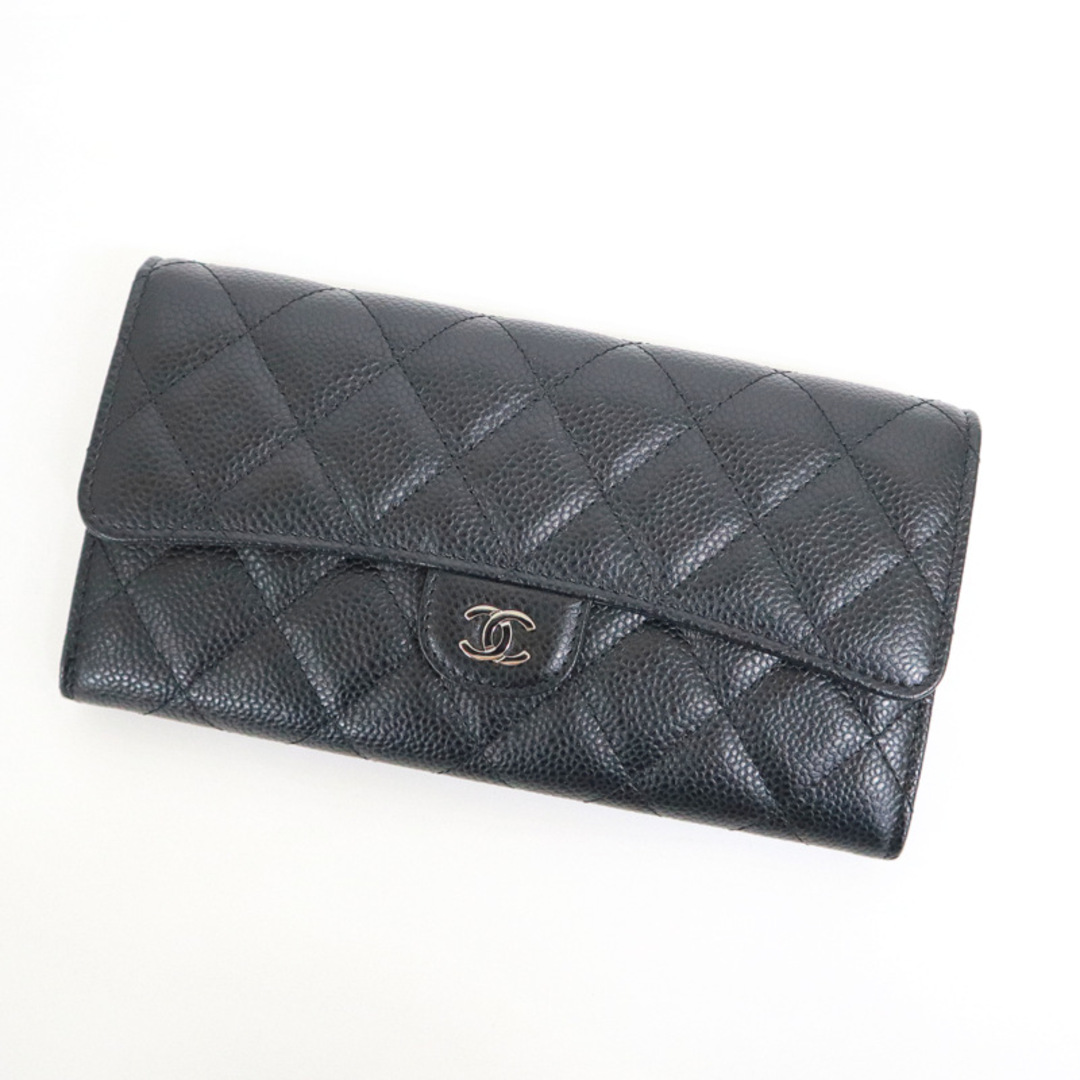 極美品✨CHANEL マトラッセ キャビアスキン フラップロング