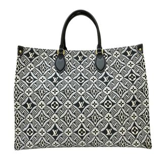 ルイヴィトン(LOUIS VUITTON)の　ルイ・ヴィトン LOUIS VUITTON オンザゴーGM SINCE1854 M57207 ブラック×ホワイト モノグラム・ジャガード/レザー レディース ハンドバッグ(ハンドバッグ)