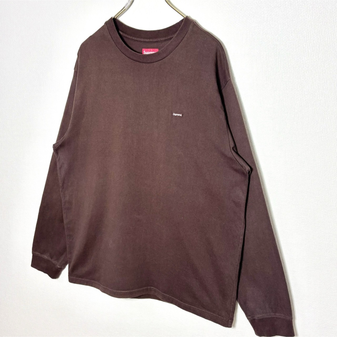 Supreme(シュプリーム)の美品 Supreme スモールボックスロゴ ロンT "ダークブラウン" Mサイズ メンズのトップス(Tシャツ/カットソー(七分/長袖))の商品写真