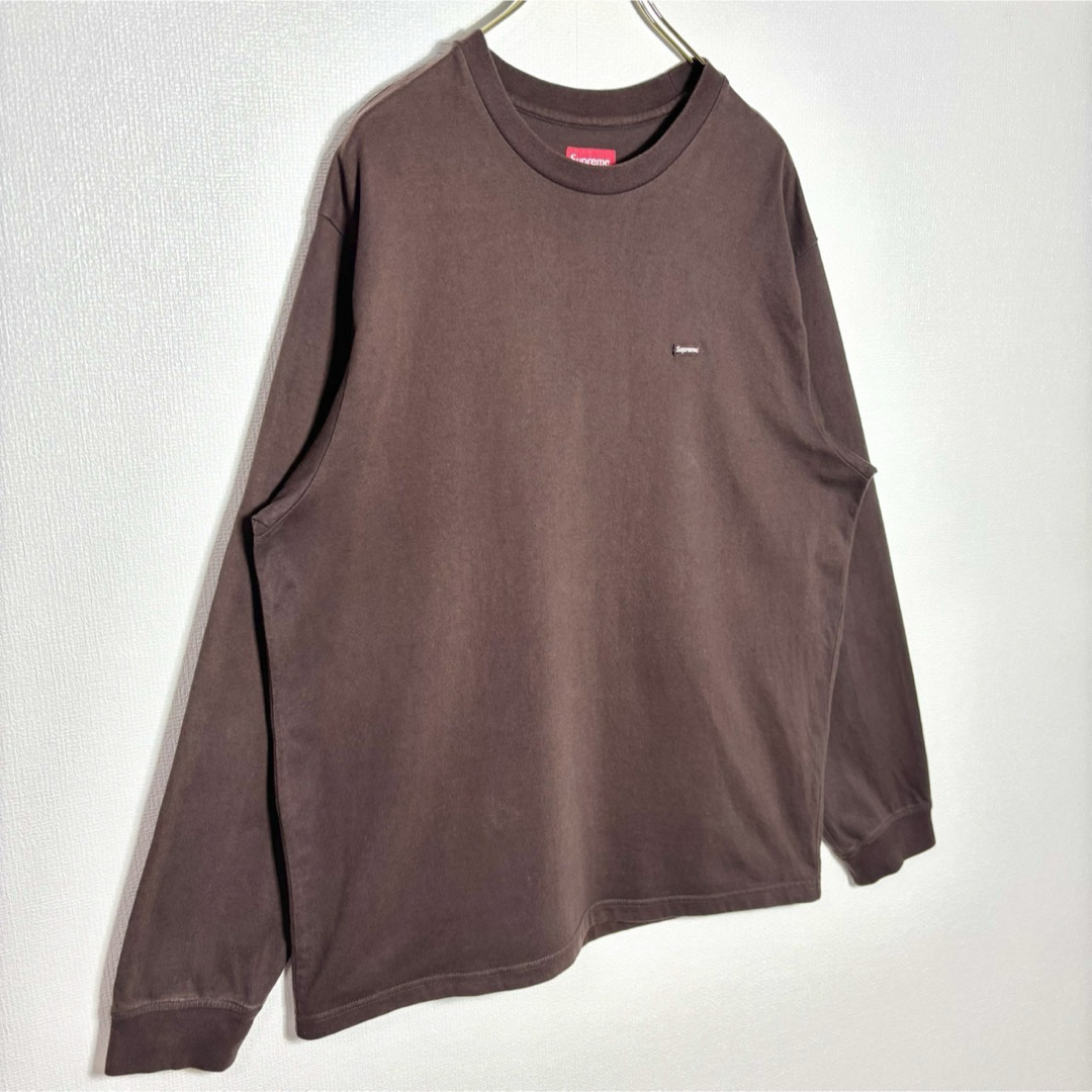 Supreme(シュプリーム)の美品 Supreme スモールボックスロゴ ロンT "ダークブラウン" Mサイズ メンズのトップス(Tシャツ/カットソー(七分/長袖))の商品写真