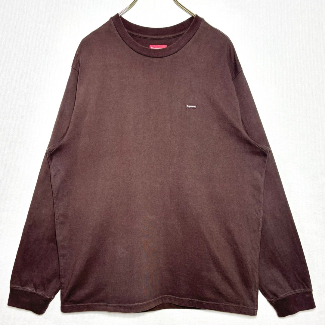Supreme(シュプリーム)の美品 Supreme スモールボックスロゴ ロンT "ダークブラウン" Mサイズ メンズのトップス(Tシャツ/カットソー(七分/長袖))の商品写真