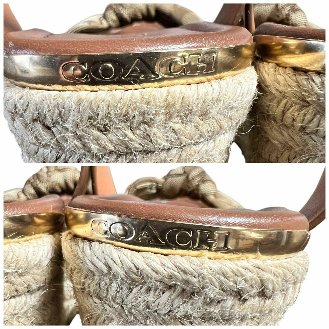 COACH - COACH☆ウェッジソールサンダル 22cm シグネチャーの