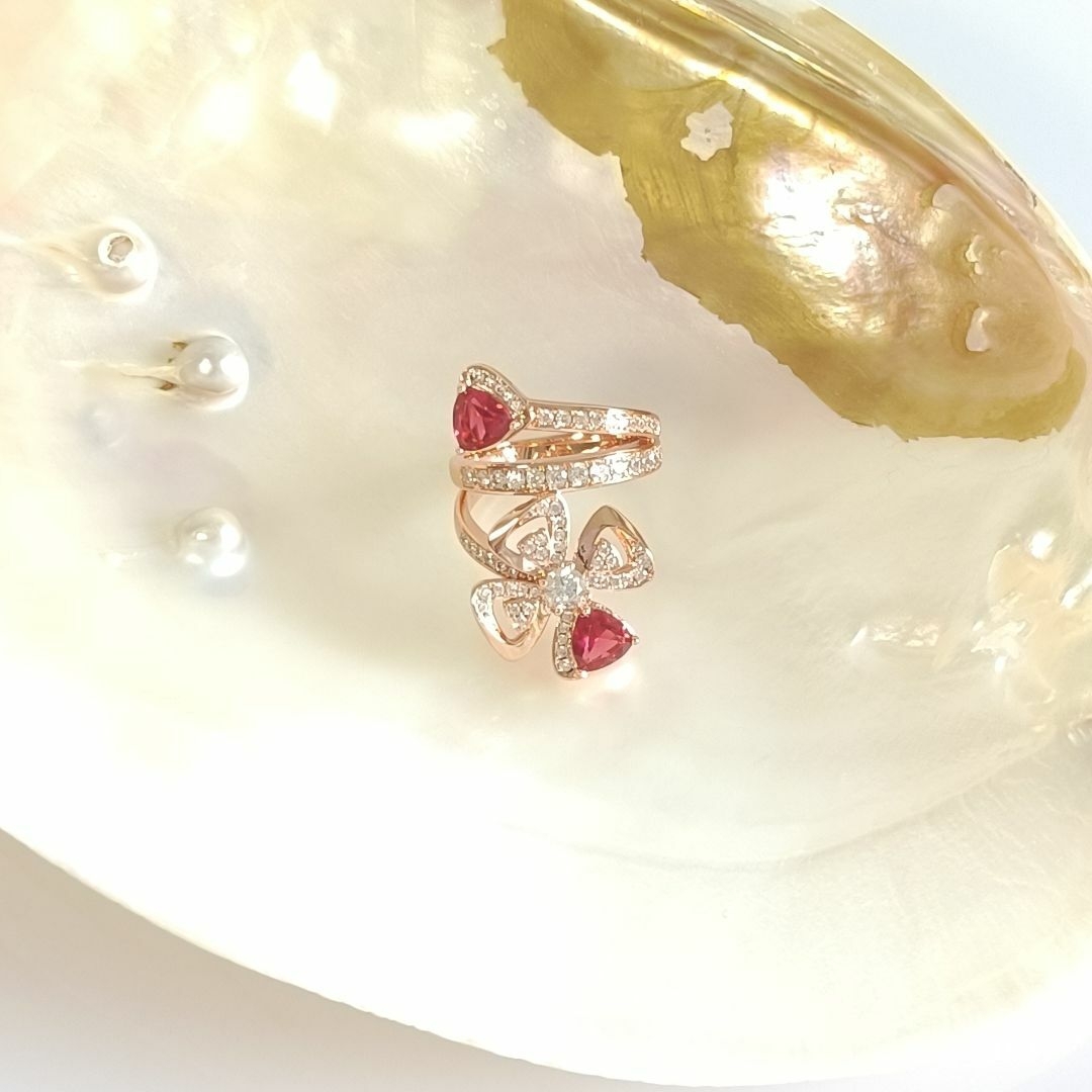 16号 ルベライト ローズゴールド フィオレヴァーリング レディースのアクセサリー(リング(指輪))の商品写真