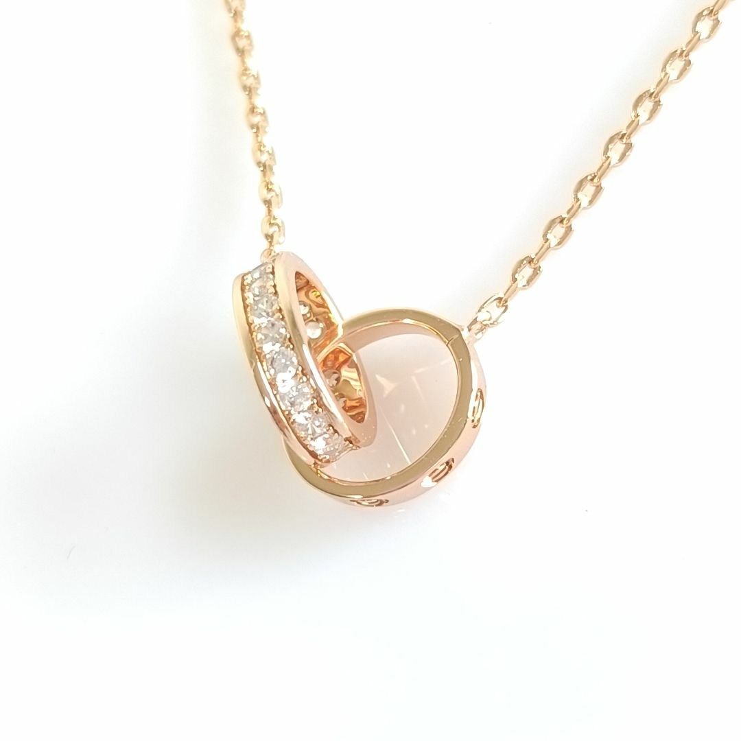 セミパヴェ ローズゴールド ラブネックレス レディースのアクセサリー(ネックレス)の商品写真