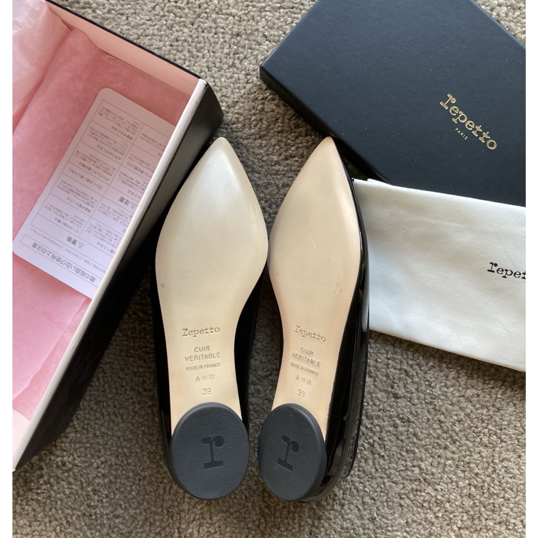 Repetto レペットバレエシューズ ポインテッドトゥ エナメル 39.5